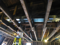 Third Floor - Installing Sheet Metal Ducts in East Room - September 8, 2010