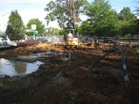 Geothermal HVAC - Northwest Corner Showing Pipes From Wells - September 17, 2010