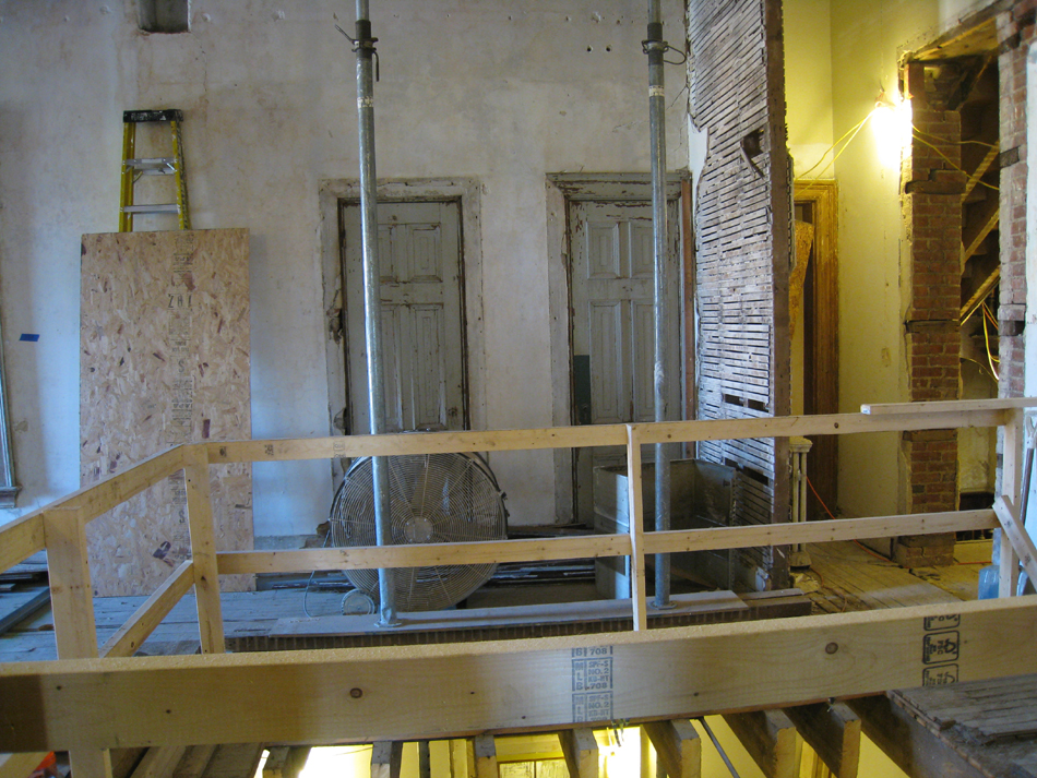 Second Floor--Newly discovered doors behind elevator opening