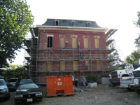 Elevation--West side, installing scaffolding - September 22, 2010