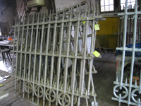 Fence - at G. Krug and Sons - sandblasted section ready for repair and priming. Note identifiers for placement - September 28, 2010