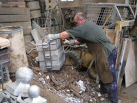 Fence -- Swiss Foundry -- extracting fence elements from cooling molds - September 28, 2010