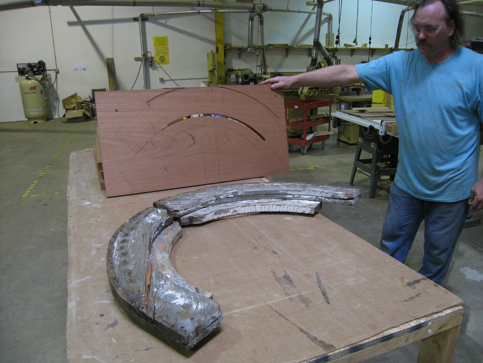 Doors and Windows -- SRS Corp. -- reproducing third floor window frames with Spanish cedar.