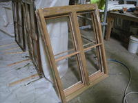 Windows and Doors - SRS Corp. -- repaired window sash (note new Spanish cedar parts).