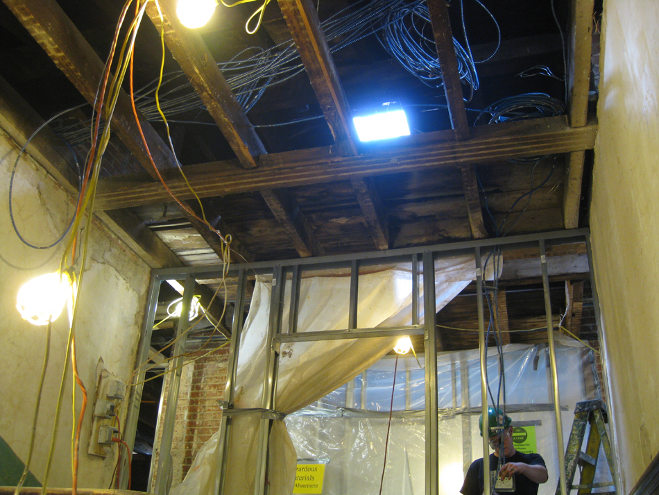 Third Floor--Electrical work and opening through to Widow's walk (from original staircase)