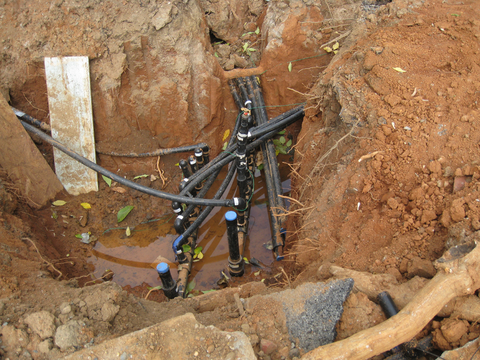 Geothermal/HVAC--Manifold connecting wells east of Carriage House