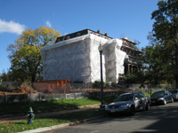 Elevation--South west corner during exterior cleaning - October 29, 2010