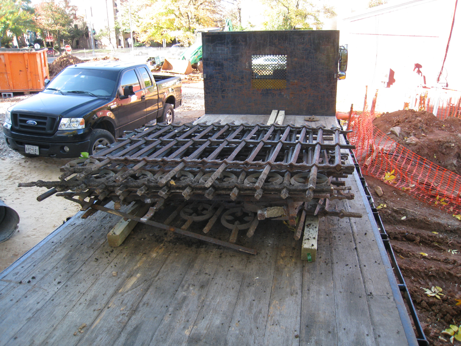 Fence--Loading fence elements from Pennsylvania Ave. side for restoration