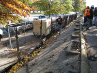 Fence--Removing fence section from Pennsylvania Ave. side for restoration - October 29, 2010