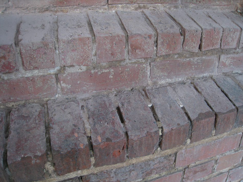 Elevation--Detail of east wall after paint removal