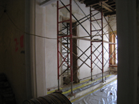 Second Floor--Shoring in west central room for wall removal - October 29, 2010