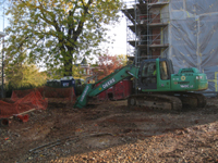 Geothermal/HVAC--Digging hole for installation of geothermal box - November 5, 2010