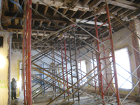 Second Floor--Center south room, newly opened room.  Two walls demolished - November 5, 2010