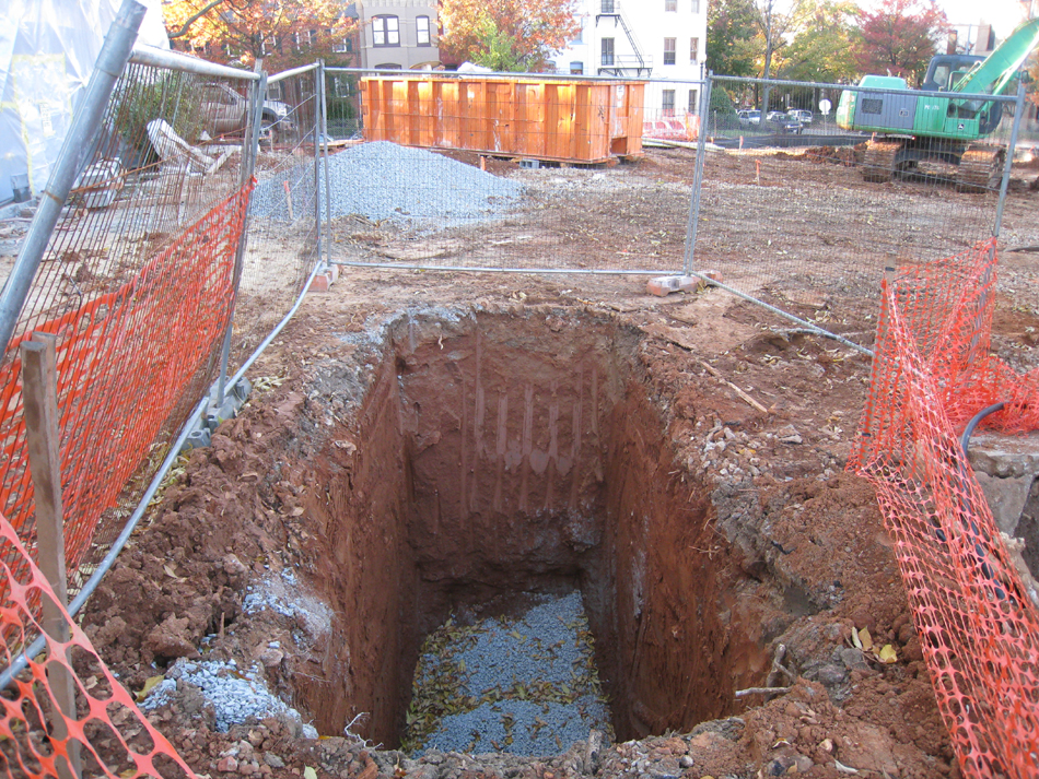 Geothermal/HVAC--Hole for geothermal vault