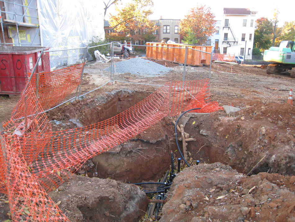 Geothermal/HVAC--Lines from geothermal wells near vault