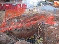 Geothermal/HVAC--Lines from geothermal wells near vault - November 8, 2010