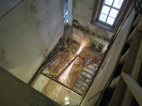 Second Floor--West stair construction from above - November 8, 2010