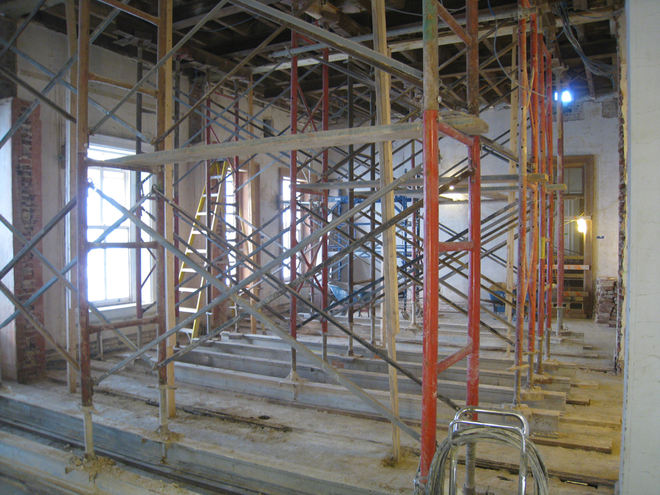 Second Floor--Central room after walls demolition, looking east