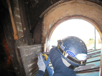 Third Floor--Window frame restoration, in progress - November 8, 2010