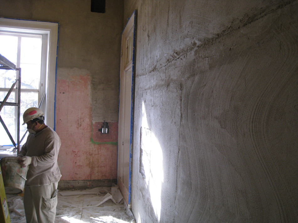 First Floor--Encapsulment stage of plaster replacement