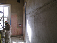 First Floor--Encapsulment stage of plaster replacement - November 8, 2010