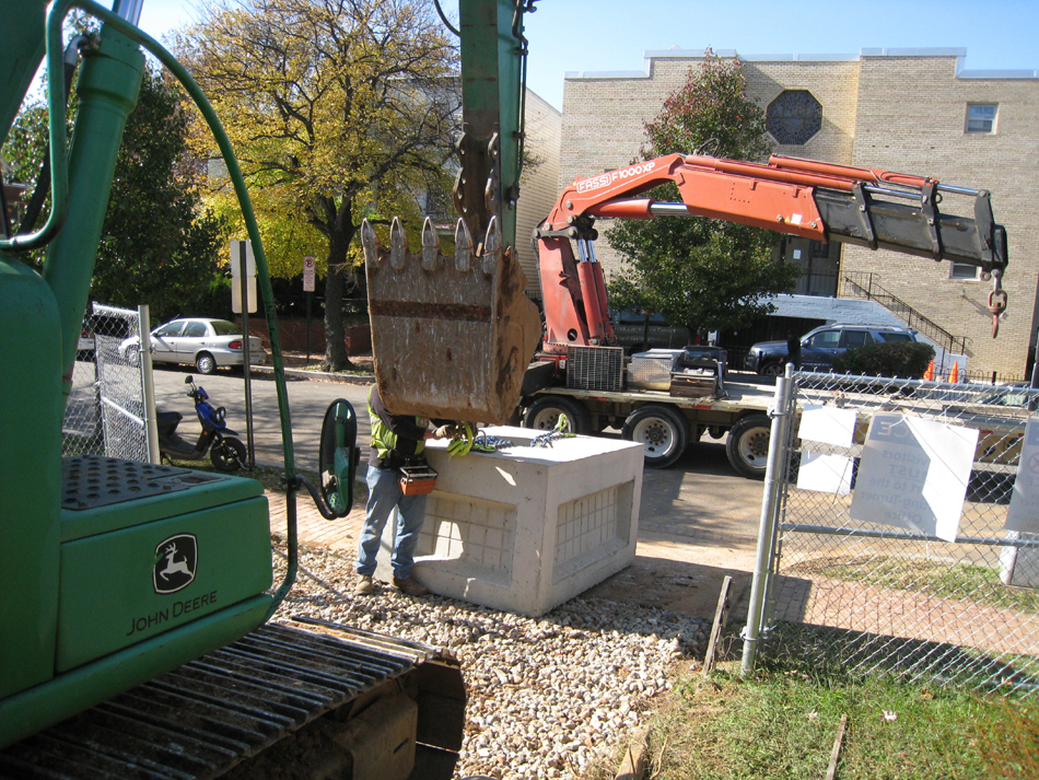 Geothermal/HVAC--Unloading vault sections