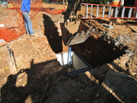 Geothermal/HVAC--Lowering vault sections into place - November 8, 2010