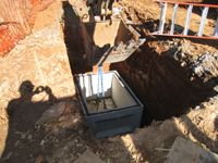 Geothermal/HVAC--Lowering vault sections into place - November 8, 2010