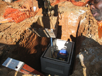 Geothermal/HVAC--Lowering vault sections into place - November 8, 2010