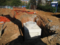 Geothermal/HVAC--Lowering vault sections into place - November 8, 2010