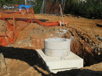 Geothermal/HVAC--Lowering vault sections into place - November 8, 2010