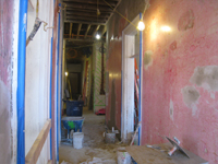 First Floor--Mastic preparation for attaching nylon netting before final skim coat - November 17, 2010