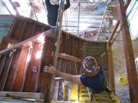 Third Floor--West staircase installation (looking down) - November 17, 2010