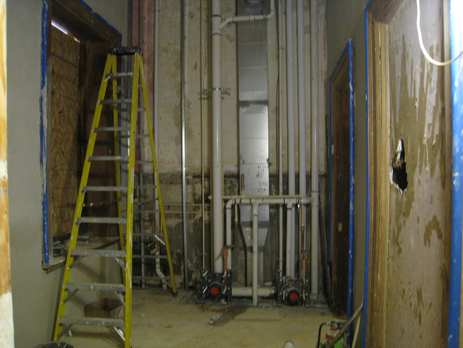 First Floor--Bathroom under construction just east of north door