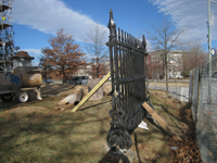 Fence--First section of completed fence put in place - December 28, 2010