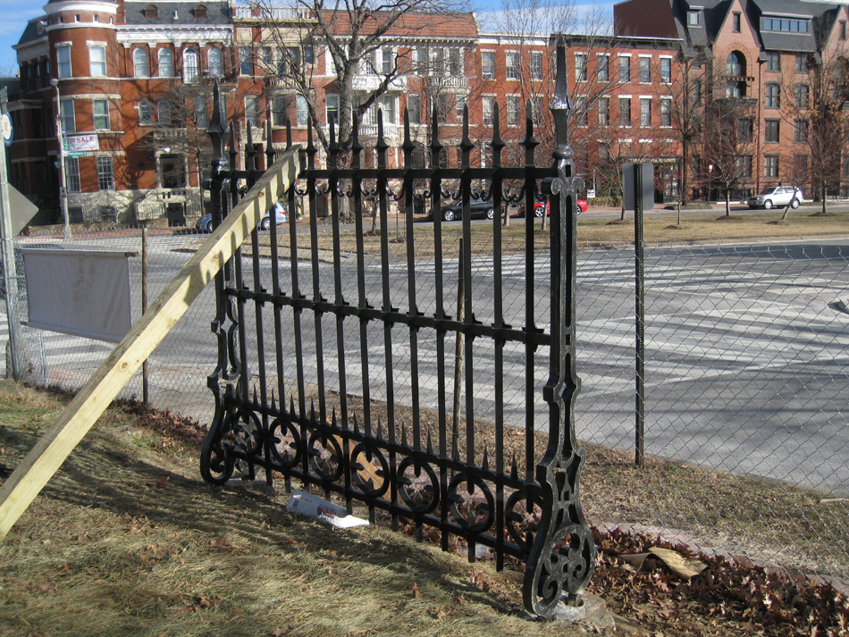 Fence--First section of completed fence put in place - December 28, 2010