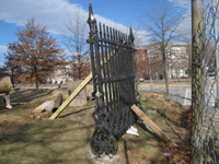 Fence--First section of completed fence put in place - December 28, 2010