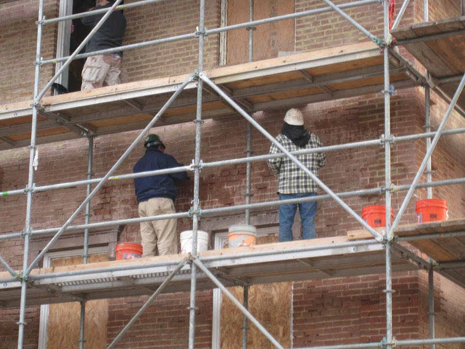 Elevation--West side brick pointing - December 30, 2010