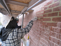 Elevation--West side brick pointing - December 30, 2010