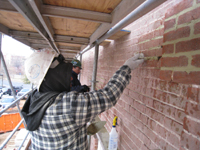 Elevation--West side brick pointing - December 30, 2010