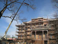 Second Floor--Lifting and delivering heavy (55 lbs. per foot) beams (and columns) for second floor large central room - December 30, 2010