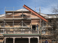Second Floor--Lifting and delivering heavy (55 lbs. per foot) beams (and columns) for second floor large central room - December 30, 2010