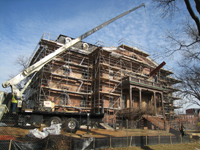 Second Floor--Lifting and delivering heavy (55 lbs. per foot) beams (and columns) for second floor large central room - December 30, 2010