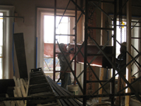 Second Floor--Lifting and delivering heavy (55 lbs. per foot) beams (and columns) for second floor large central room - December 30, 2010
