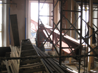 Second Floor--Lifting and delivering heavy (55 lbs. per foot) beams (and columns) for second floor large central room - December 30, 2010