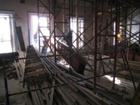 Second Floor--Lifting and delivering heavy (55 lbs. per foot) beams (and columns) for second floor large central room - December 30, 2010