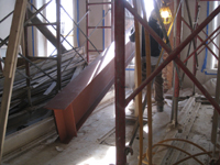 Second Floor--Lifting and delivering heavy (55 lbs. per foot) beams (and columns) for second floor large central room - December 30, 2010