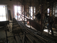 Second Floor--Lifting and delivering heavy (55 lbs. per foot) beams (and columns) for second floor large central room - December 30, 2010
