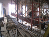 Second Floor--Lifting and delivering heavy (55 lbs. per foot) beams (and columns) for second floor large central room - December 30, 2010