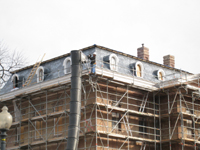 Roof--Removing slate and installing waterproof underlayment--Southwest corner - January 20, 2011